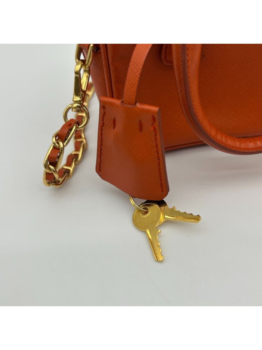 Prada Orange Saffiano Leather Shoulder - Picture 4 of 15